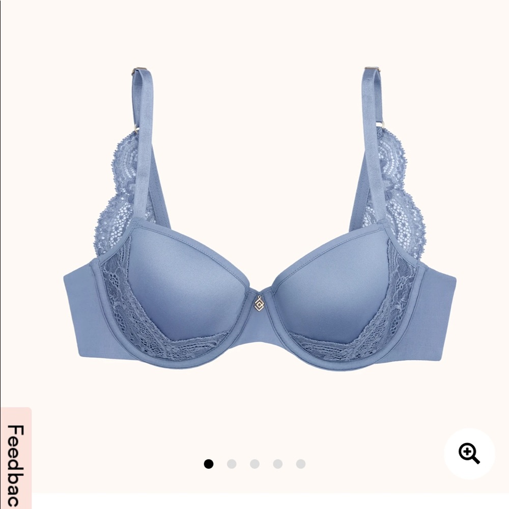 24/7 lace back t shirt bra black 38f